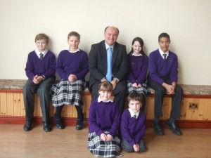 Headmaster, Brendan Wignall, with Pupils